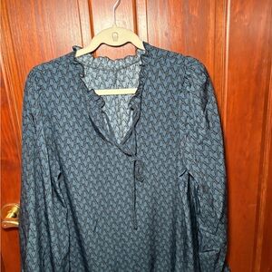 Elegant Blue Patterned Dress